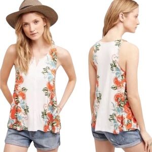 Akemi & Kim by Anthropologie size medium creamy white & coral print tank top